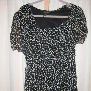 Polka Dot Fitted tie top blouse Lane Bryant 18/20